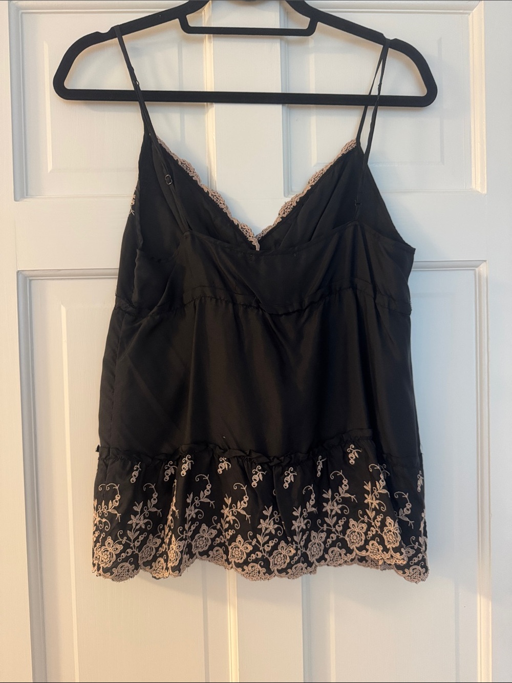 Gold Hawk Black Embroidered Lace-Trim Cami Top with Champagne detail - Picture 2 of 2